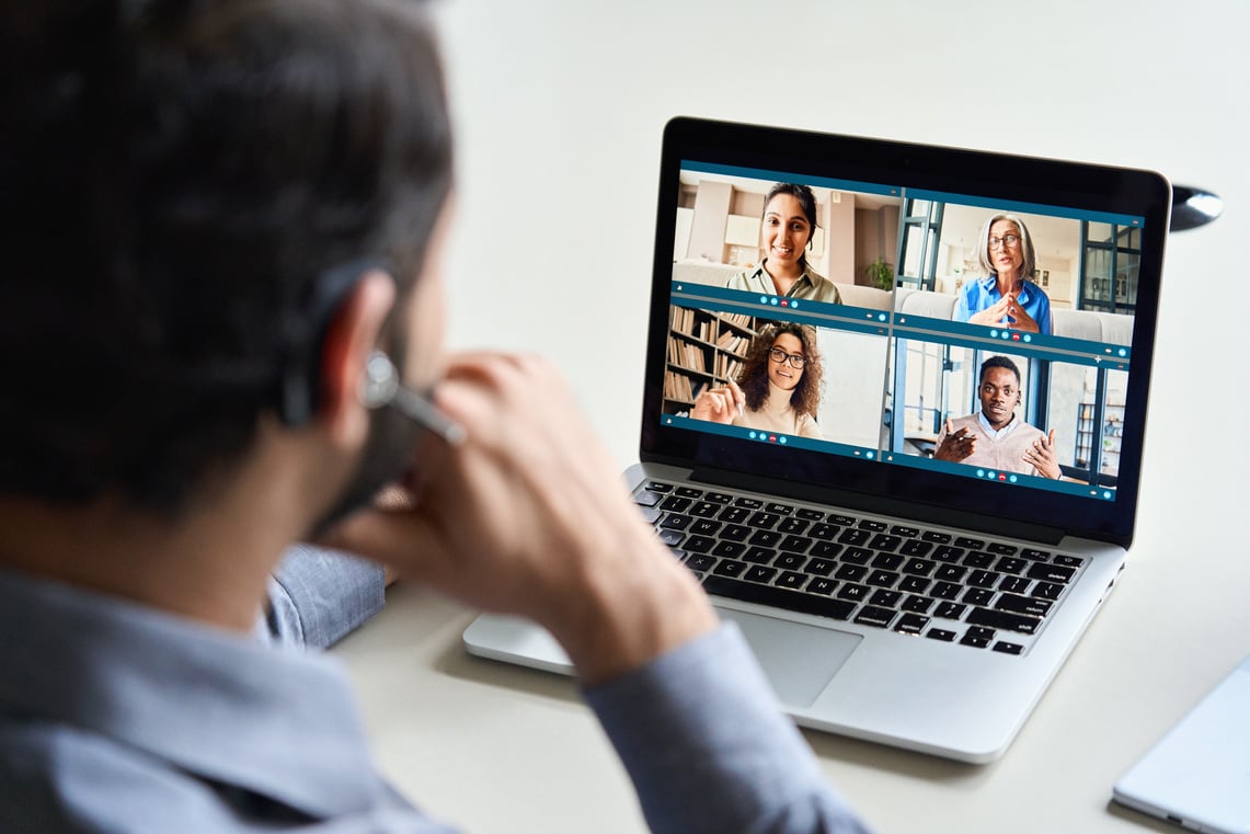 Man Having a Virtual Meeting